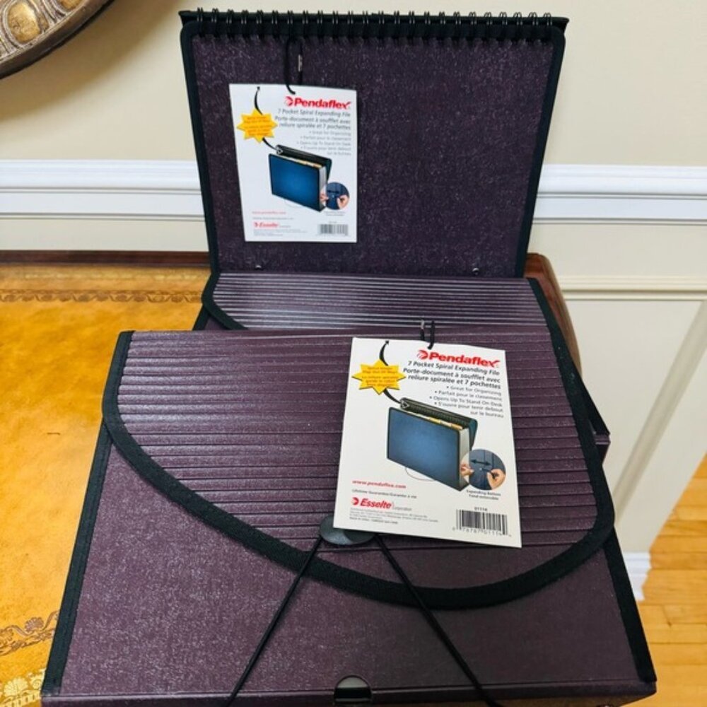 Pendaflex 7 Pocket Spiral Expanding File Set 0f 3 NEW